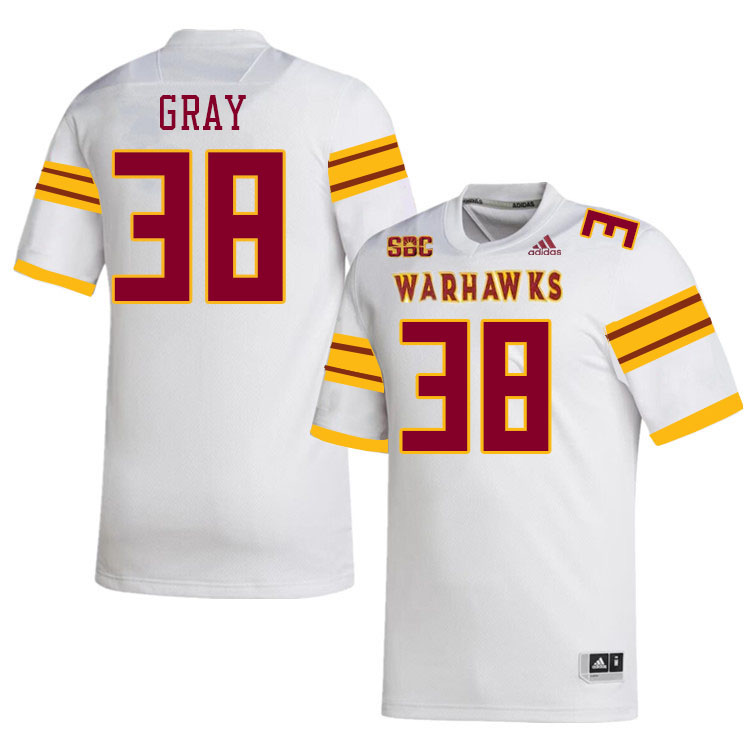 #38 Markeegan Gray Louisiana-Monroe Warhawks College Football Jerseys Stitched-White